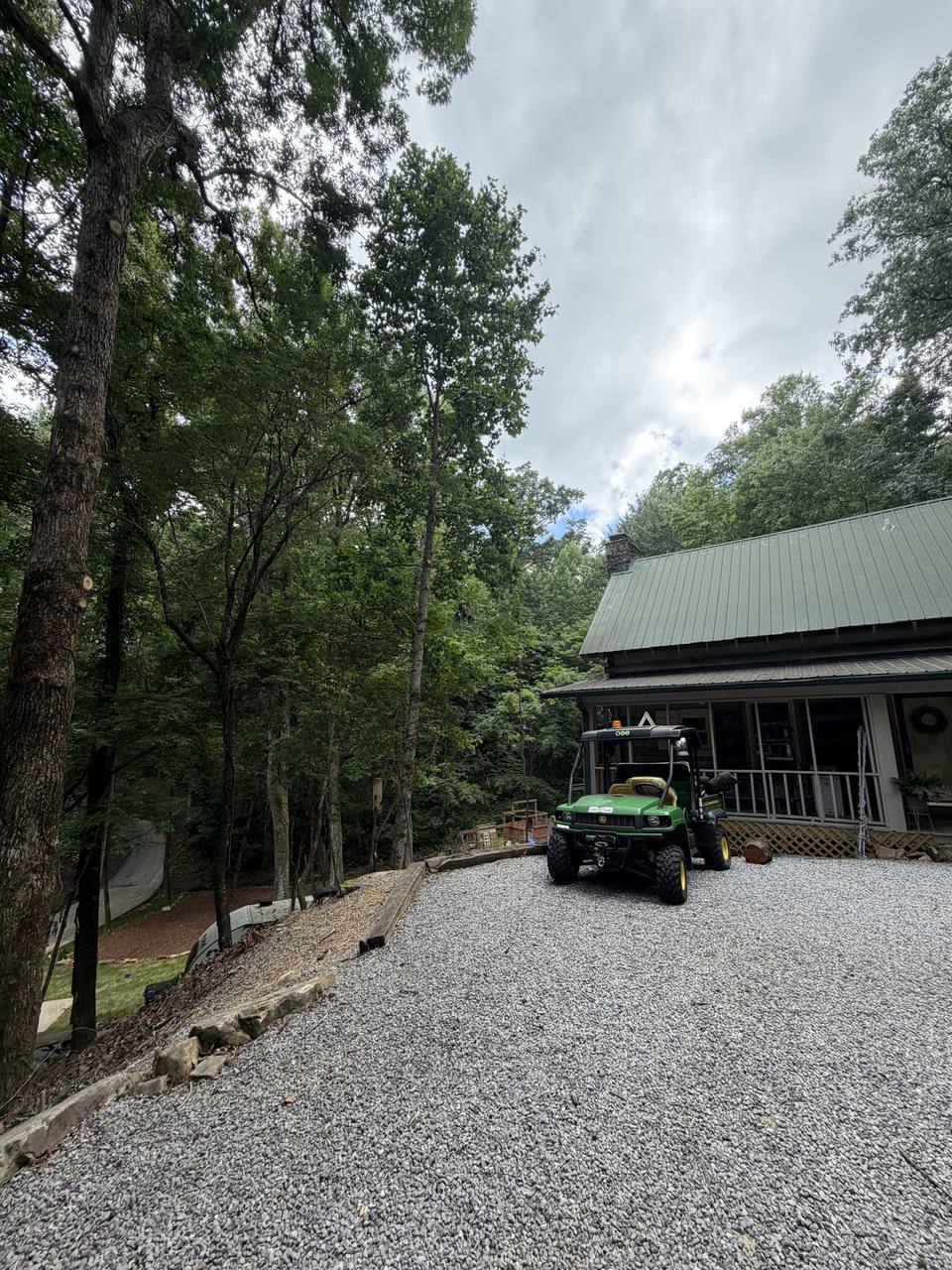 Finished gravel parking pad